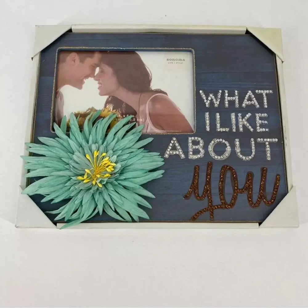 Sonoma Life + Style “What I Like About You” 4x6 Photo Frame – Rhinestone NIB